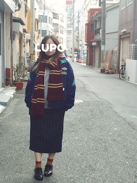 「VINTAGE（ヴィンテージ）のアイテム（マウンテンパーカー）」を使った、Lupoさん（レディース・156cm）の春コーディネート