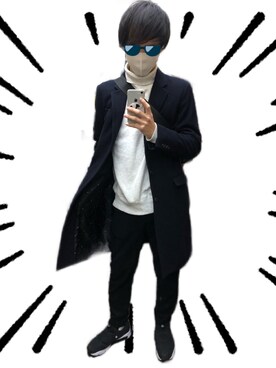 「TAKEO KIKUCHI（タケオキクチ）のアイテム（チェスターコート）」を使った、これしきさん（メンズ・177cm）の冬コーディネート