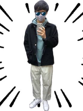 「STUDIOUS（ステュディオス）のアイテム（ブルゾン）」を使った、これしきさん（メンズ・177cm）の春コーディネート