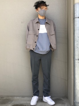 「ペールトーン」｜「アイテム（ブルゾン）」を使った、これしきさん（メンズ・177cm）の春コーディネート