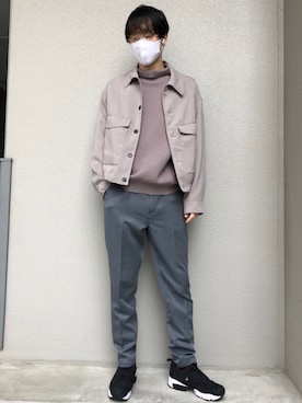 「ペールトーン」｜「アイテム（ブルゾン）」を使った、これしきさん（メンズ・177cm）の春コーディネート