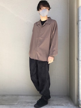 「カフスイージーパンツ」｜「アイテム（その他）」を使った、これしきさん（メンズ・177cm）の春コーディネート