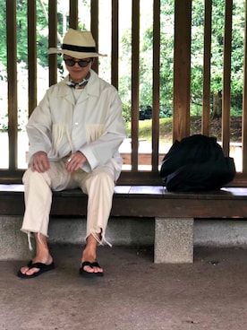 「TAKEO KIKUCHI（タケオキクチ）のアイテム（帽子）」を使った、koudainstaさん（メンズ・168cm）の夏コーディネート