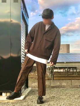 「シンプルおしゃれが好き」｜「アイテム（ブルゾン）」を使った、レオンさん（メンズ・158cm）の冬コーディネート