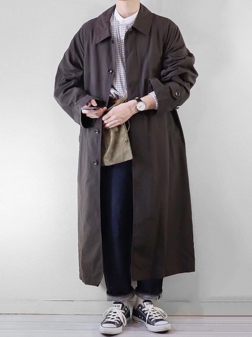 多様な NYLON Alan Steven BAL COAT-BOL COLLAR - ステンカラーコート