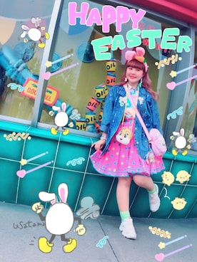 「ファンシー」｜「アイテム（ジャケット/アウター）」を使った、♡URARA♡さん（レディース・160cm）の春コーディネート