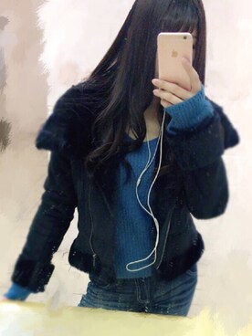 「ROYAL PARTY」｜「アイテム（ムートンコート）」を使った、momoさん（レディース・155cm）の冬コーディネート