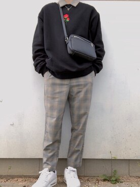 「ADRER（アドラー）のADRER バラシシュウビッグスウェット（スウェット）」を使った、赤瀬さん（メンズ・173cm）の春コーディネート