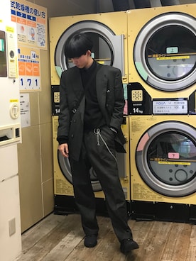 「PUMA（プーマ）のアイテム（シューズ、ブラック系）」を使った、しゅんさん（メンズ・170cm）の春コーディネート