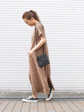「RED CHOP WORKS（レッドチョップワークス）のアイテム（ワンピース/ドレス）」を使った、CANALJEAN   ZOZOSHOPさん（レディース・158cm）の春コーディネート