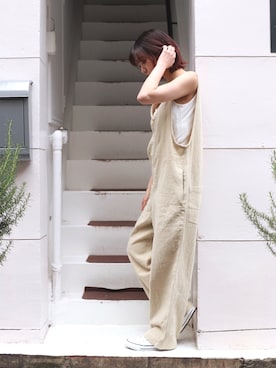 「RED CHOP WORKS（レッドチョップワークス）のアイテム（オールインワン・サロペット）」を使った、CANALJEAN   ZOZOSHOPさん（レディース・156cm）の春コーディネート