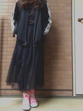 「アイテム（ジャージ）」を使った、ゆ          ず    さん（レディース・149cm・10代）の春コーディネート