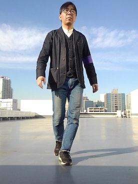 「アイテム（バングル/リストバンド）」を使った、taromoritaさん（メンズ・172cm）の冬コーディネート