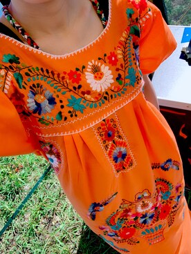 ワンピース ドレス オレンジ系 を使った 夏フェス の人気ファッションコーディネート Wear