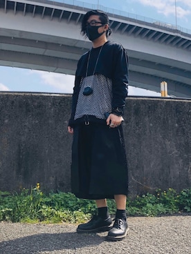 「Y's（ワイズ）のアイテム（アクセサリー）」を使った、やまんさん（メンズ・167cm）の春コーディネート