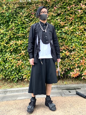 「コムデギャルソンオムプリュス」｜「アイテム（アクセサリー）」を使った、やまんさん（メンズ・167cm）の春コーディネート