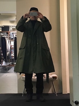 「markaware（マーカウェア）のアイテム（その他アウター）」を使った、t.o.m.oさん（メンズ・163cm）の冬コーディネート