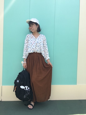 「花柄 トップス」｜nat____tun.さん（レディース・156cm）の夏コーディネート