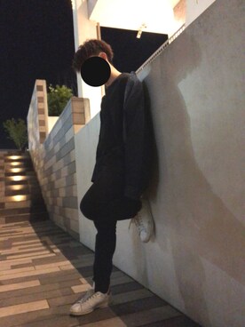 「UNIQLO（ユニクロ）のアイテム（トップス、ブラック系）」を使った、［そちゃ］さん（メンズ・168cm）の春コーディネート