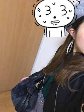 「SpRay PREMIUM（スプレイプレミアム）のアイテム（ライダースジャケット）」を使った、mmmmiさん（レディース・157cm）の冬コーディネート