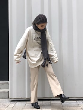 「CAPRICIEUX LE'MAGE（カプリシューレマージュ）のストレッチショートブーツ（ブーツ）」を使った、ｙｕｚｕｋｉさん（レディース・163cm）の冬コーディネート