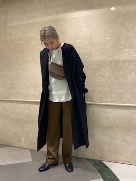 「サテンパンツ」｜「アイテム（トレンチコート）」を使った、ｙｕｚｕｋｉさん（レディース・163cm）の秋コーディネート