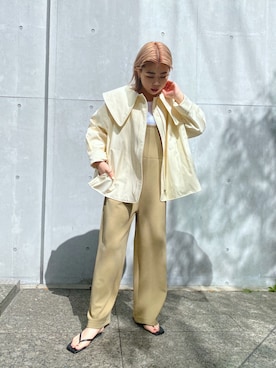 「CAPRICIEUX LE'MAGE（カプリシューレマージュ）のアイテム（ノーカラージャケット）」を使った、ｙｕｚｕｋｉさん（レディース・163cm）の春コーディネート