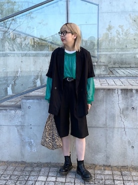 「H&M（エイチ・アンド・エム）のアイテム（ジャケット/アウター）」を使った、ｙｕｚｕｋｉさん（レディース・163cm）の春コーディネート