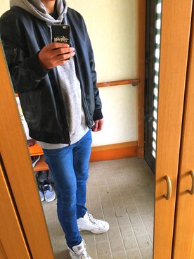 「Avail（アベイル）のアイテム（MA-1）」を使った、S I Ｎ G Oさん（メンズ・185cm）の秋コーディネート