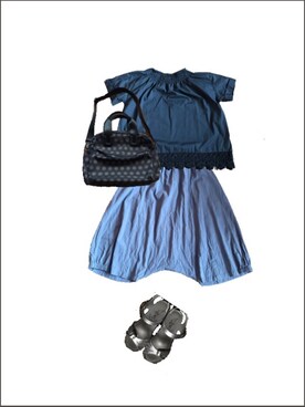 「colleca la（コレカラ）のアイテム」を使った、uuy akirさん（レディース・150cm）の夏コーディネート