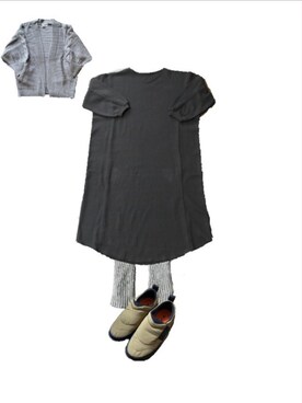 「アイテム（レッグウォーマー、シルバー系）」を使った、uuy akirさん（レディース・150cm）の冬コーディネート