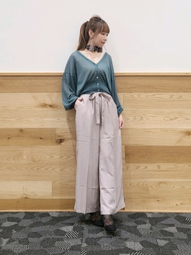 「axes femme POETIQUE（アクシーズファムポエティック）のアイテム（パンツ）」を使った、natsuさん（レディース・158cm）の秋コーディネート