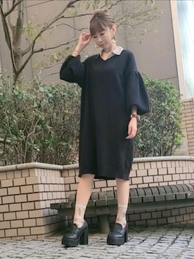 「axes femme POETIQUE（アクシーズファムポエティック）のアイテム（ワンピース/ドレス）」を使った、natsuさん（レディース・158cm）の秋コーディネート