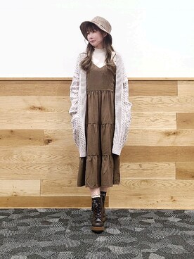 「axes femme（アクシーズファム）のアイテム（帽子）」を使った、natsuさん（レディース・158cm）の冬コーディネート
