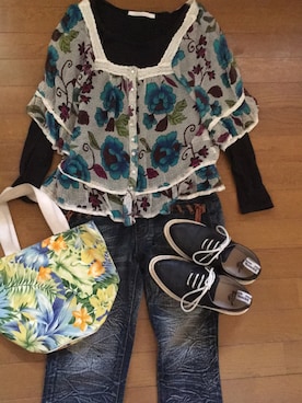 「ESTACOT（エスタコット）のアイテム」を使った、megupeeさん（レディース・152cm）の秋コーディネート