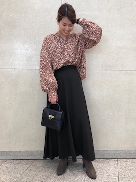「ブラウンカラー」｜宮﨑　菜摘さん（レディース・154cm）の秋コーディネート