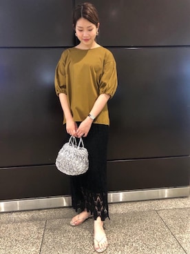 「アウターサンセット」｜宮﨑　菜摘さん（レディース・155cm）の夏コーディネート