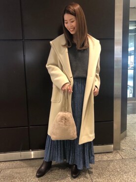 「green label relaxing（グリーンレーベルリラクシング）のアイテム（その他アウター）」を使った、宮﨑　菜摘さん（レディース・155cm）の秋コーディネート