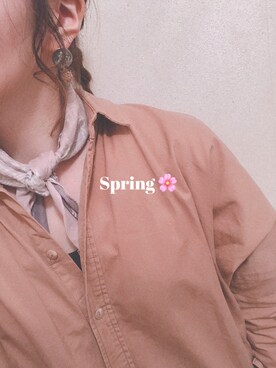 「ポニーテール」｜「アイテム（シャツワンピース）」を使った、\  ta。/さん（レディース・162cm）の春コーディネート