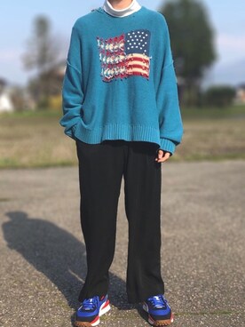 DAIRIKU American knit hoodieネイビーNAVY
