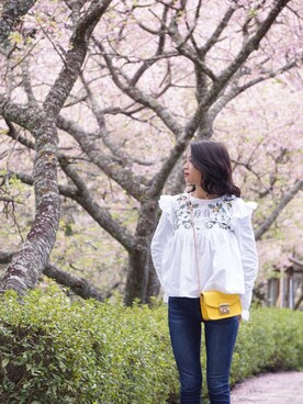 「ZARA（ザラ）のアイテム（シャツ/ブラウス、ホワイト系）」を使った、は る なさん（レディース・160cm）の春コーディネート