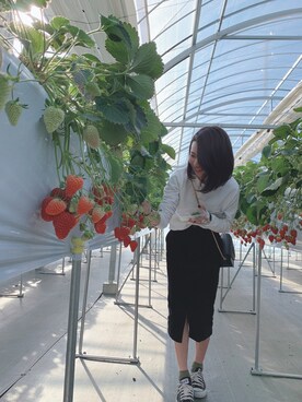 「GU（ジーユー）のアイテム（スウェット、ホワイト系）」を使った、は る なさん（レディース・160cm）の春コーディネート