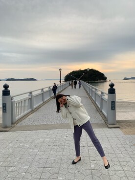 「Heather（ヘザー）のナカワタCPOコート　847448（その他アウター、ホワイト系）」を使った、は る なさん（レディース・160cm）の春コーディネート