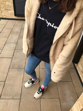 「Champion（チャンピオン）のアイテム（その他アウター）」を使った、#Rさん（メンズ・178cm）の冬コーディネート
