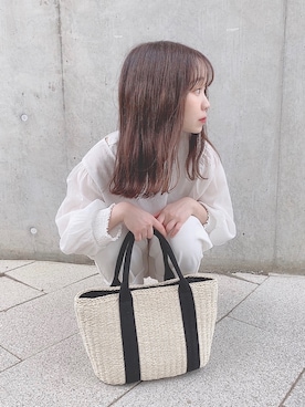 「LOWRYS FARM（ローリーズファーム）のCONEハイライズワイドデニム　800874（デニムパンツ）」を使った、こぎくさん（レディース・149cm）の夏コーディネート