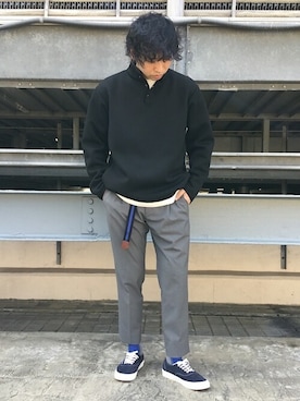 「SHIPS any（シップス エニィ）のアイテム（スウェット）」を使った、奥原さん（メンズ・177cm）の秋コーディネート