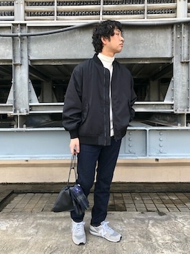 「EDWIN（エドウィン）のアイテム」を使った、奥原さん（メンズ・177cm）の秋コーディネート