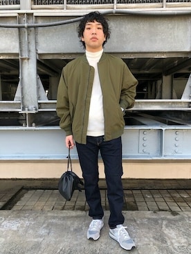 「EDWIN（エドウィン）のアイテム」を使った、奥原さん（メンズ・177cm）の秋コーディネート