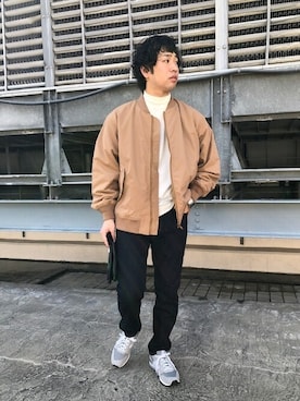 「EDWIN（エドウィン）のアイテム」を使った、奥原さん（メンズ・177cm）の秋コーディネート