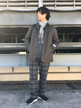 「SHIPS any（シップス エニィ）のアイテム（ピーコート）」を使った、奥原さん（メンズ・177cm）の秋コーディネート